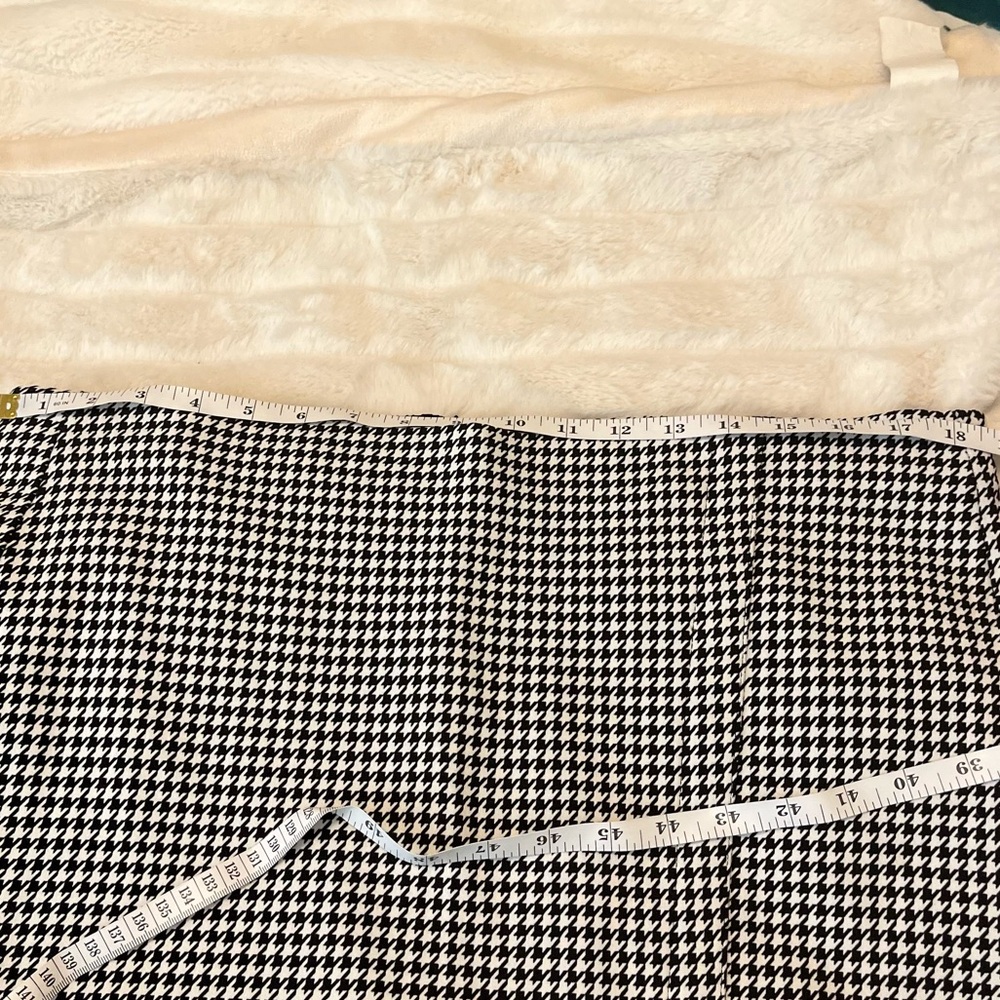 Glamour x Lane Bryant Sz 20 Black White Houndstooth Asymmetric Office Skirt - Picture 4 of 9